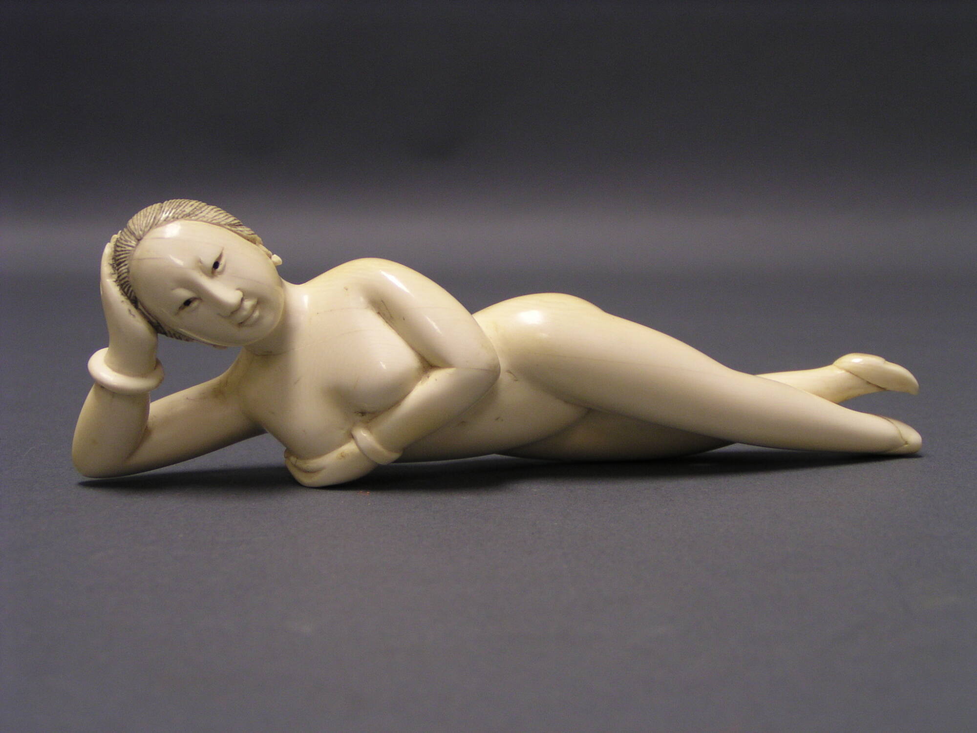 Ivory Statuette of Nude Woman with Bound Feet