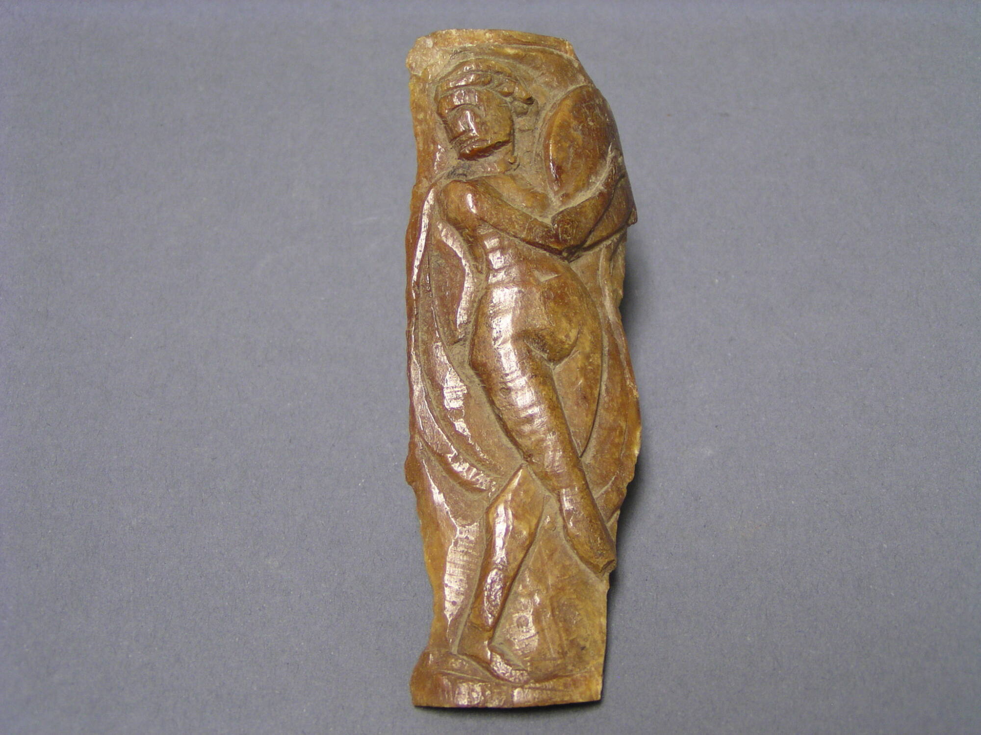 Bone Pyxis Shard with Dancing Figure